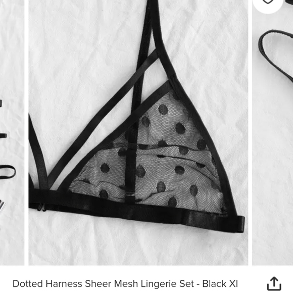 BNWT Dotted Harness Sheer Mesh Lingerie Set - Picture 3 of 10